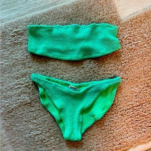 Hunza G Lime bandeau bikini